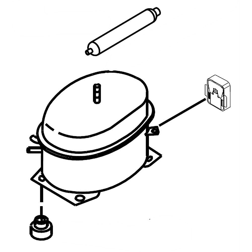 Part #w11370578, Refrigerator Compressor Assembly / 12.75 x 8.25 x 8.75