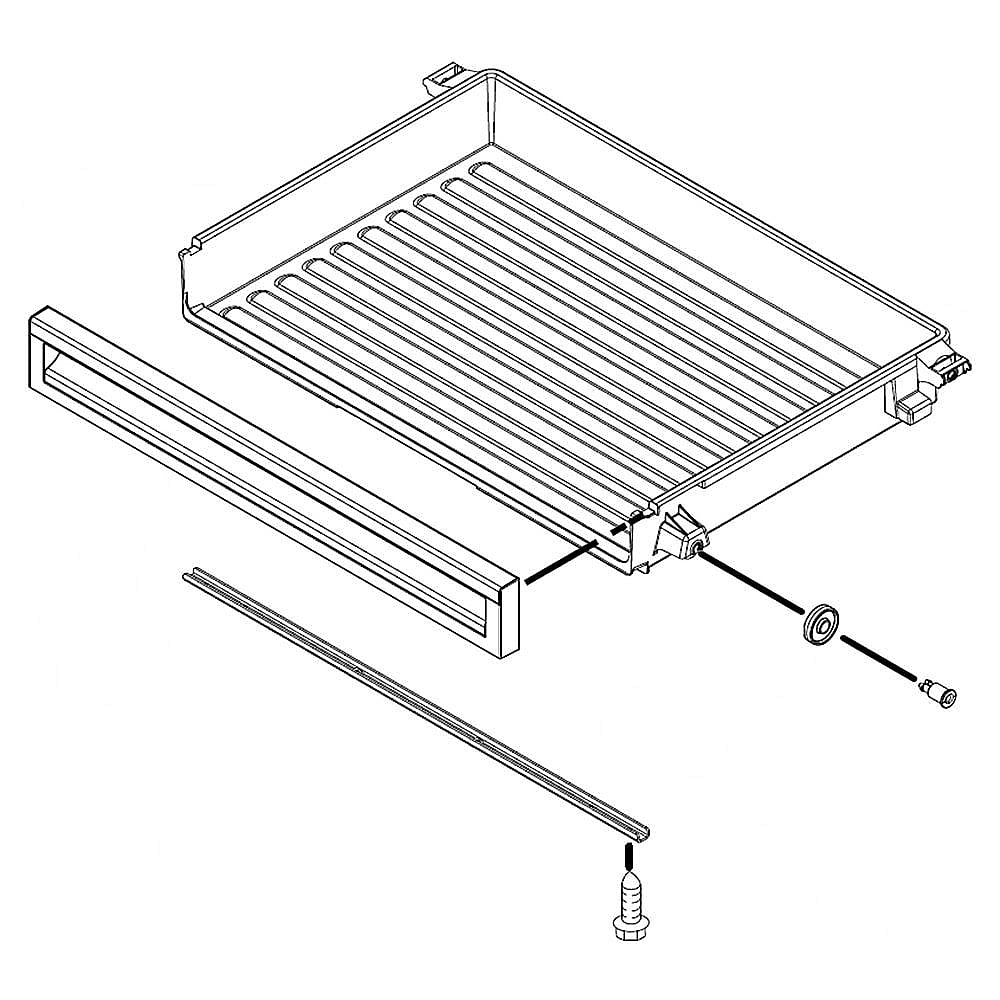 Part #w11387048, Refrigerator Freezer Tray Assembly, Middle / 32.25 x 20.75 x 4.25