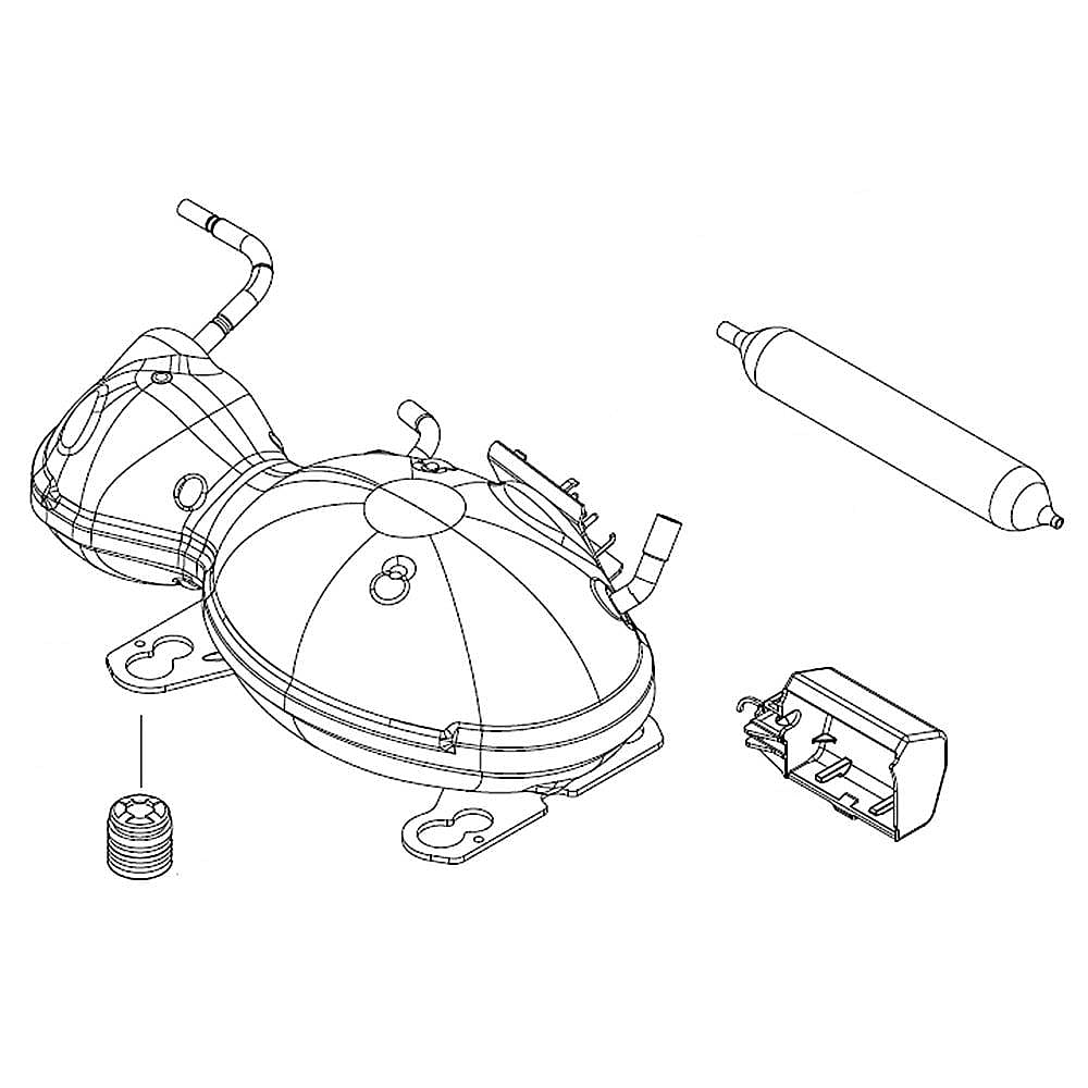 Part #w11592010, Refrigerator Compressor
