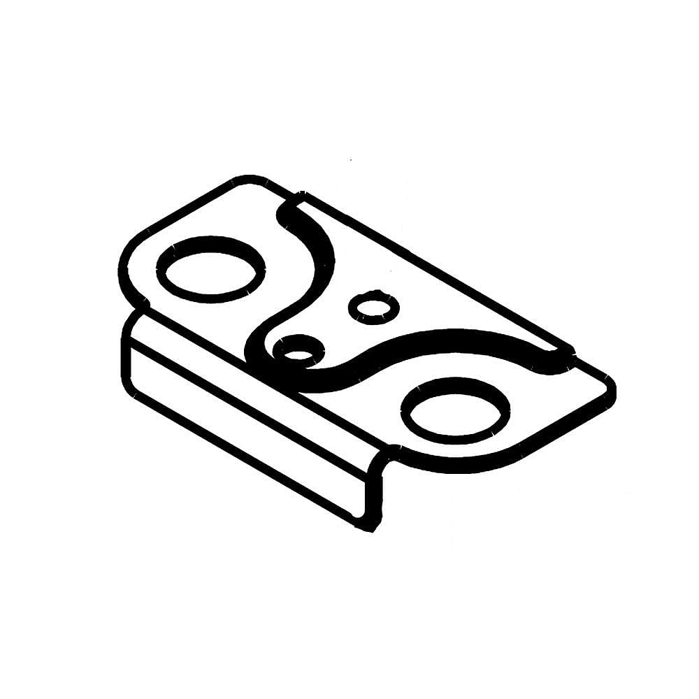 Photo of Part #w11402852, Bracket-Door | 2.75 x 1.50 x 0.75 from Repair Parts Direct