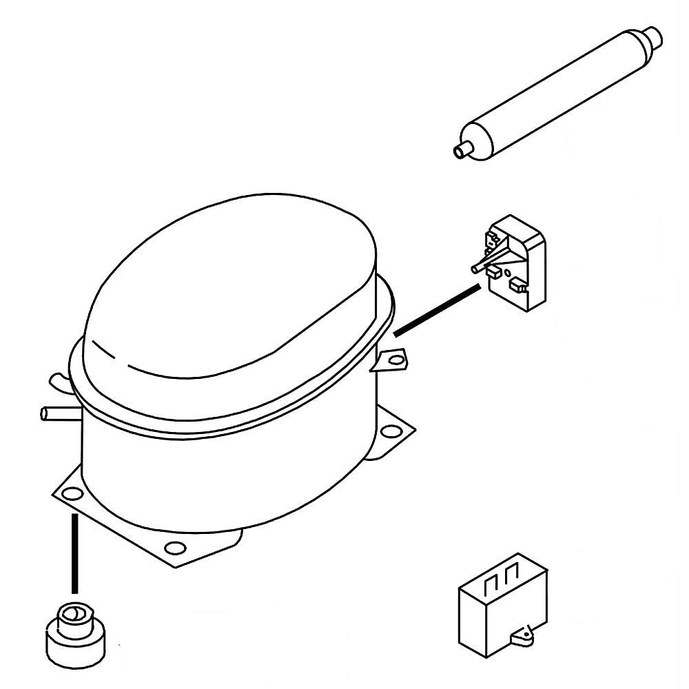 Part #w11480426, Refrigerator Compressor Assembly / 12.00 x 10.00 x 12.75