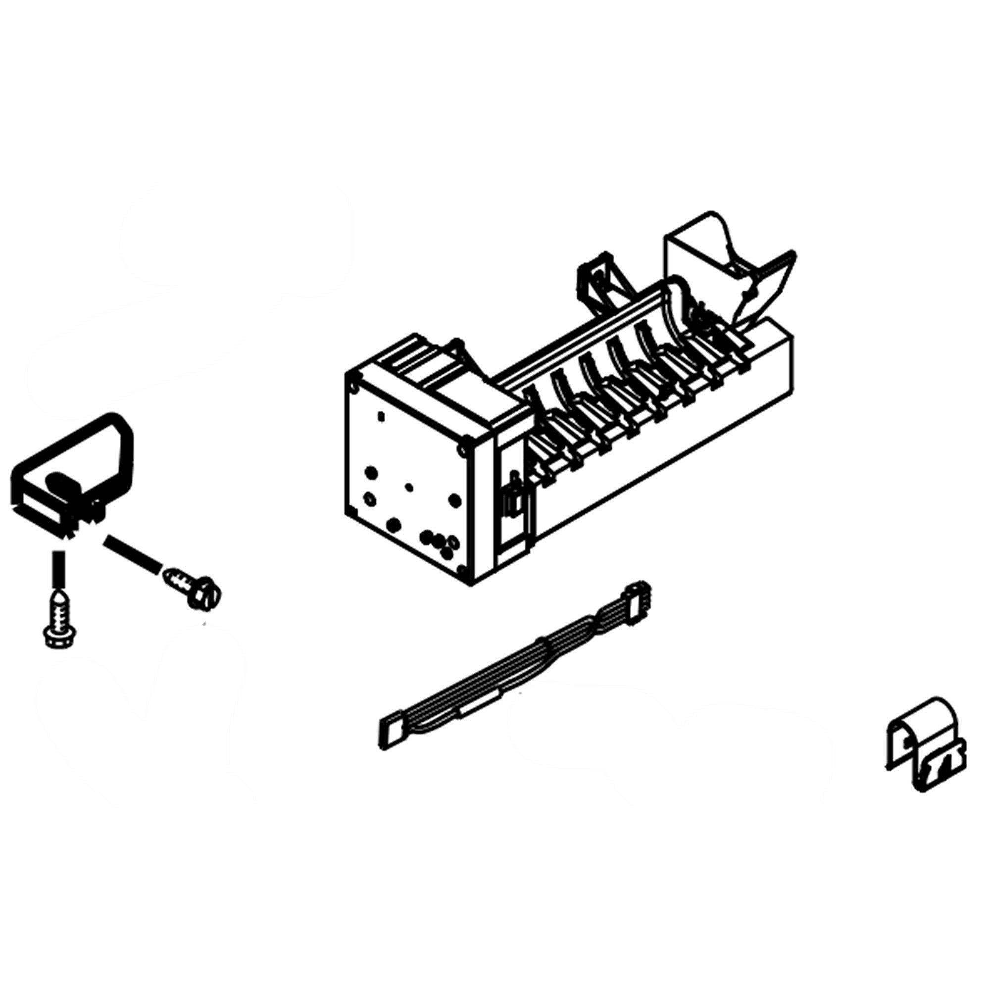 Part #w11542654, Refrigerator Ice Maker Assembly (Replaces W11381373) / 15.00 x 7.50 x 7.52