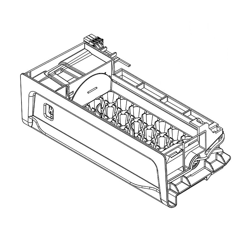Part #w11557001, Whirlpool Refrigerator Ice Maker Assembly (Replaces W10887814, W10888882, W11115534, W11391034) / 14.44 x 7.44 x 7.38