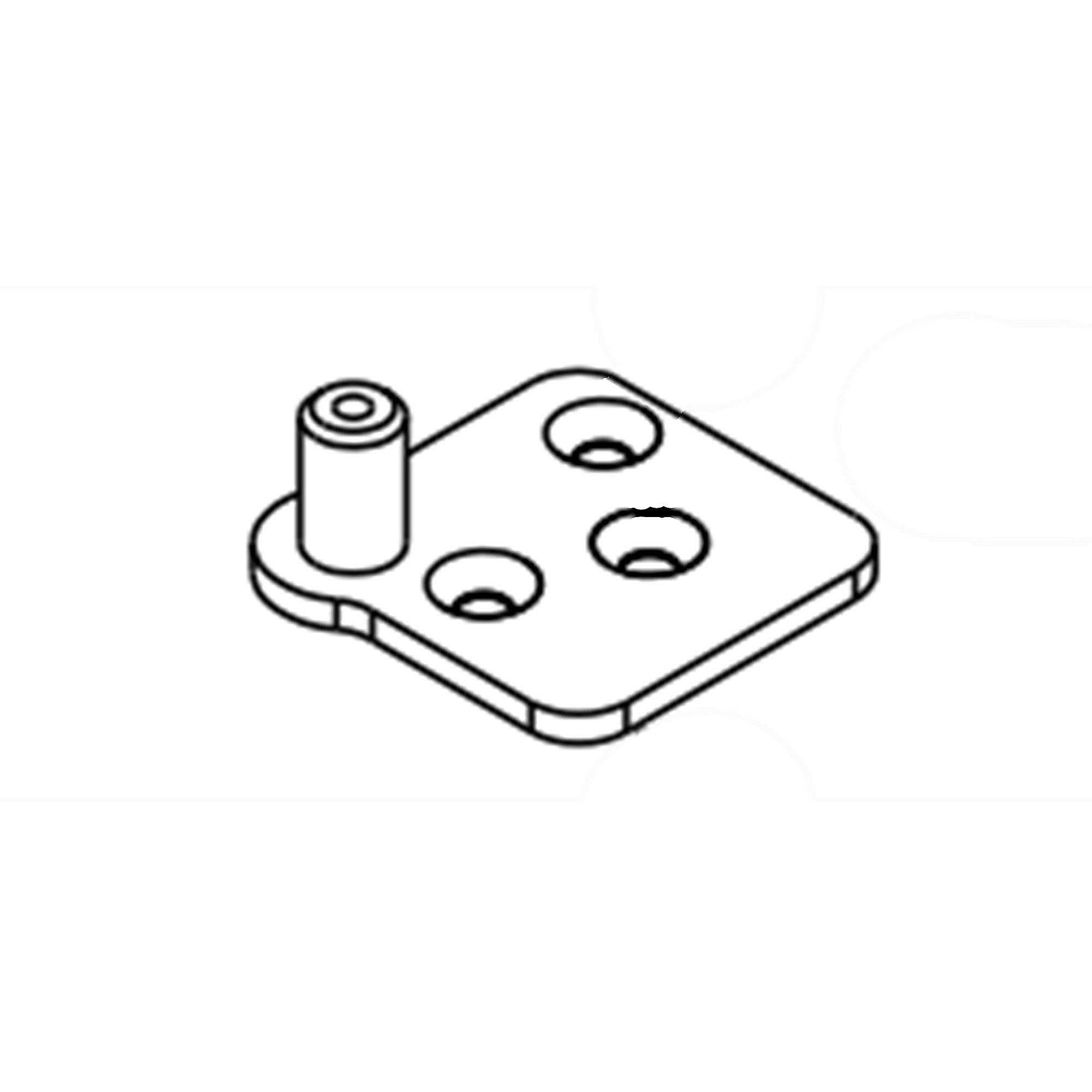 Part #w11673500, Refrigerator Door Hinge, Upper (Replaces Wpw10485980) / 1.75 x 1.75 x 1.00