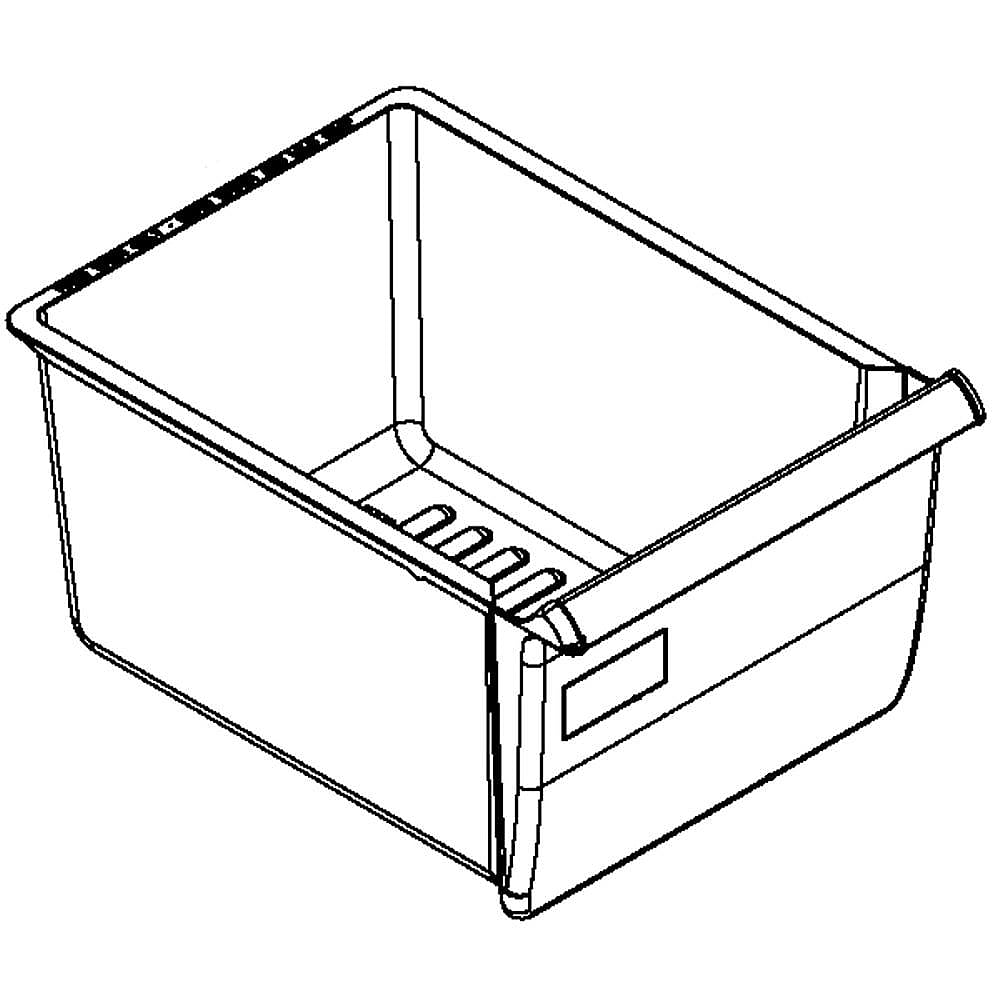 Part #wp2256704, Whirlpool Refrigerator Crisper Drawer (Replaces 2256704) / 19.37 x 11.57 x 16.13