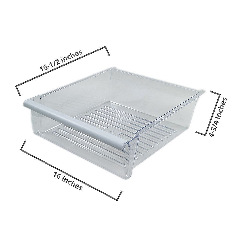 Part #wp2309517, Whirlpool Refrigerator Snack Drawer (Replaces 2309517, 2309518, W10641229) / 20.00 x 11.75 x 18.13