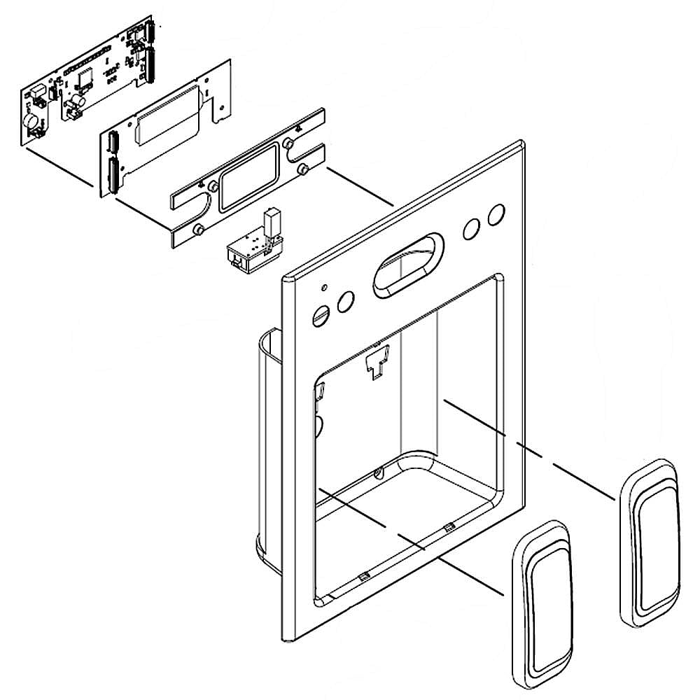 Part #wp2326256T, Refrigerator Dispenser Cover Assembly (Biscuit) / 26.00 x 12.00 x 6.00