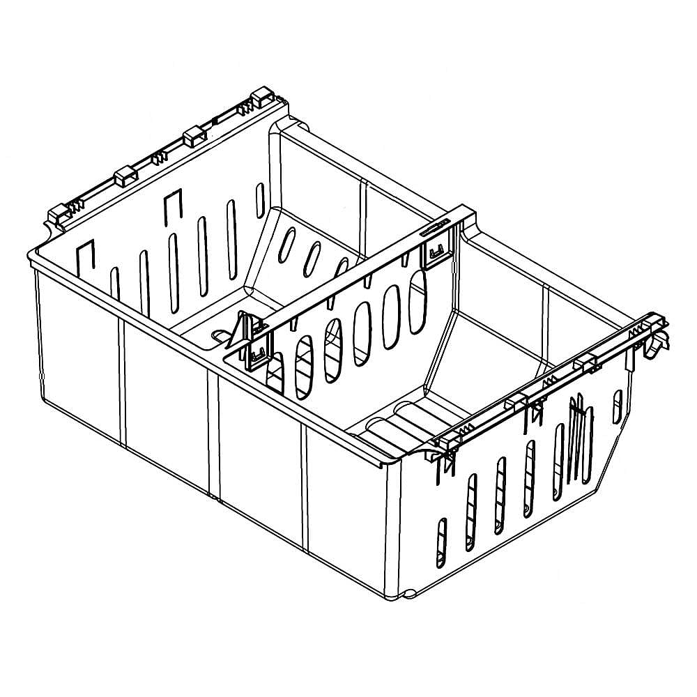 Part #wp67006366, Refrigerator Freezer Drawer, Lower / 34.82 x 15.44 x 24.38