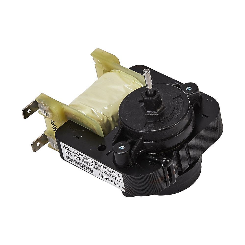 Photo of GE Part #wpw10188389, Refrigerator Evaporator Fan Motor | 4.50 x 4.75 x 3.63 from Repair Parts Direct