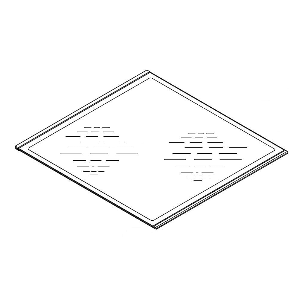 Photo of GE Part #wpw10238485, Refrigerator Glass Shelf | 19.00 x 18.00 x 2.00 from Repair Parts Direct