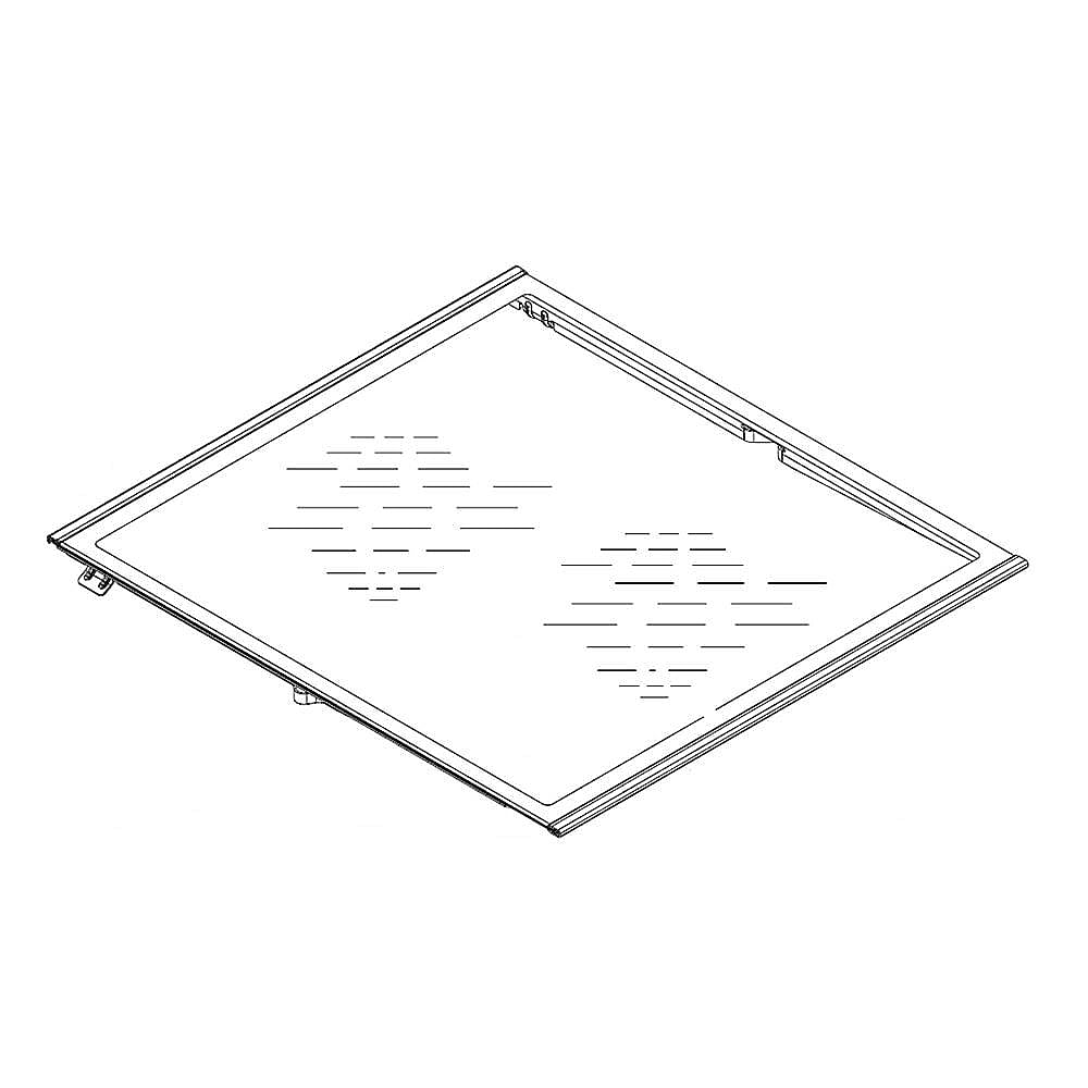 Photo of GE Part #wpw10261005, Refrigerator Glass Shelf | 22.25 x 19.50 x 2.25 from Repair Parts Direct
