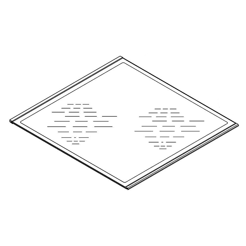 Photo of GE Part #wpw10269146, Refrigerator Glass Shelf | 22.25 x 19.50 x 2.25 from Repair Parts Direct