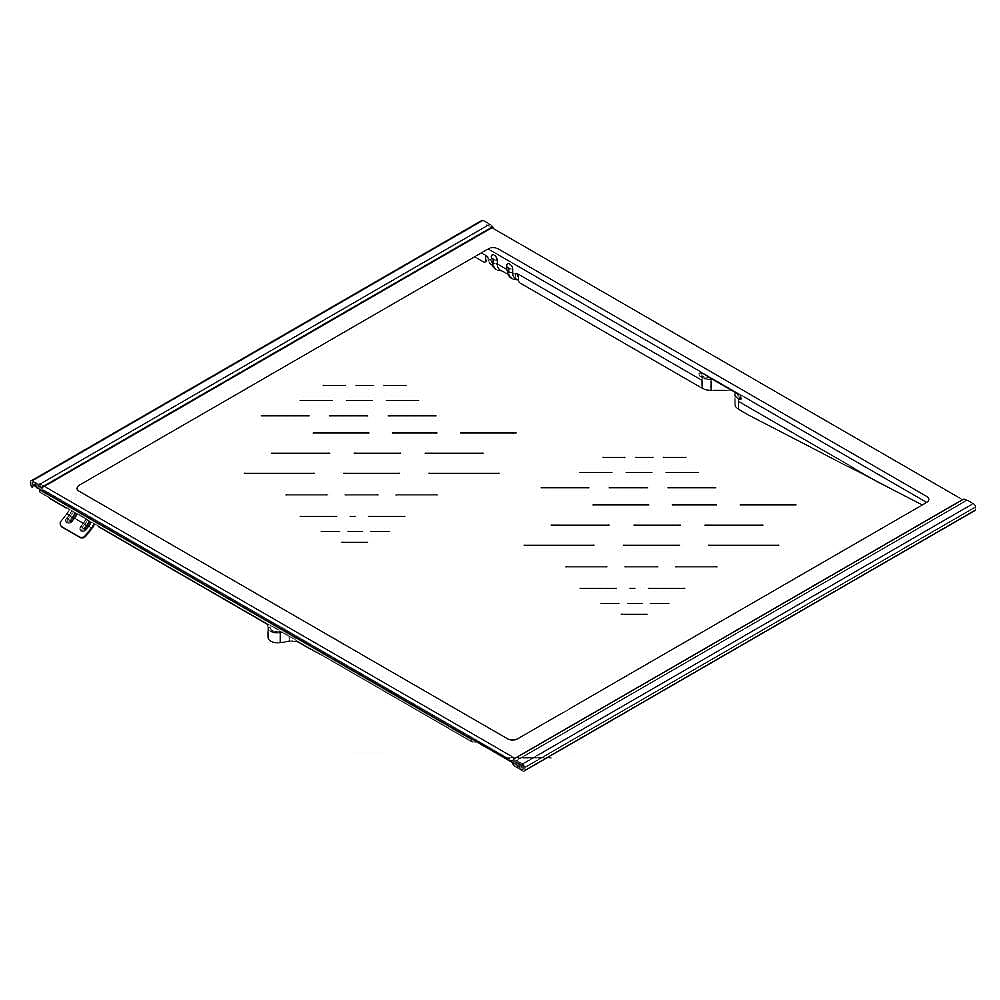 Photo of GE Part #wpw10269156, Refrigerator Glass Shelf | 19.00 x 18.75 x 2.00 from Repair Parts Direct