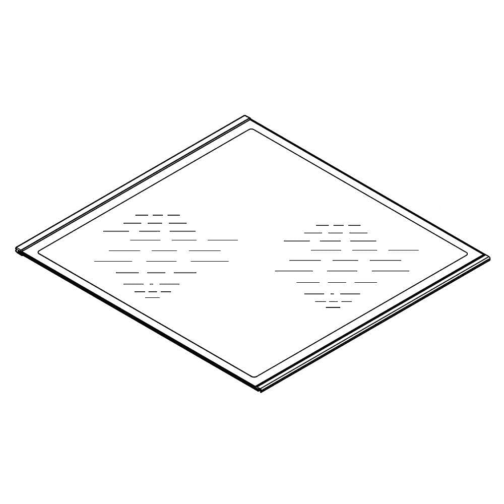 Photo of GE Part #wpw10269161, Refrigerator Glass Shelf | 18.82 x 18.82 x 5.88 from Repair Parts Direct