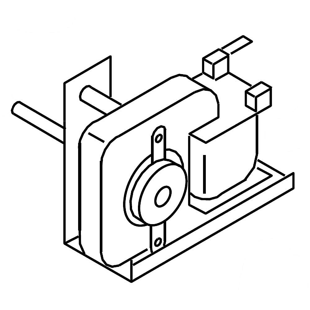 Photo of GE Part #wpw10359880, Refrigerator Evaporator Fan Motor | 4.50 x 4.75 x 3.63 from Repair Parts Direct