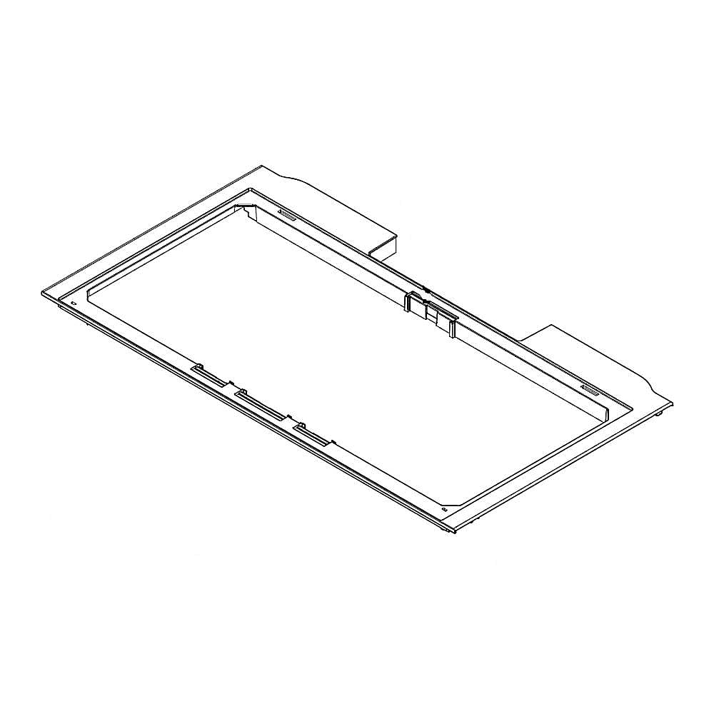 Part #wpw10407377, Refrigerator Crisper Drawer Cover Frame / 23.32 x 3.38 x 34.69
