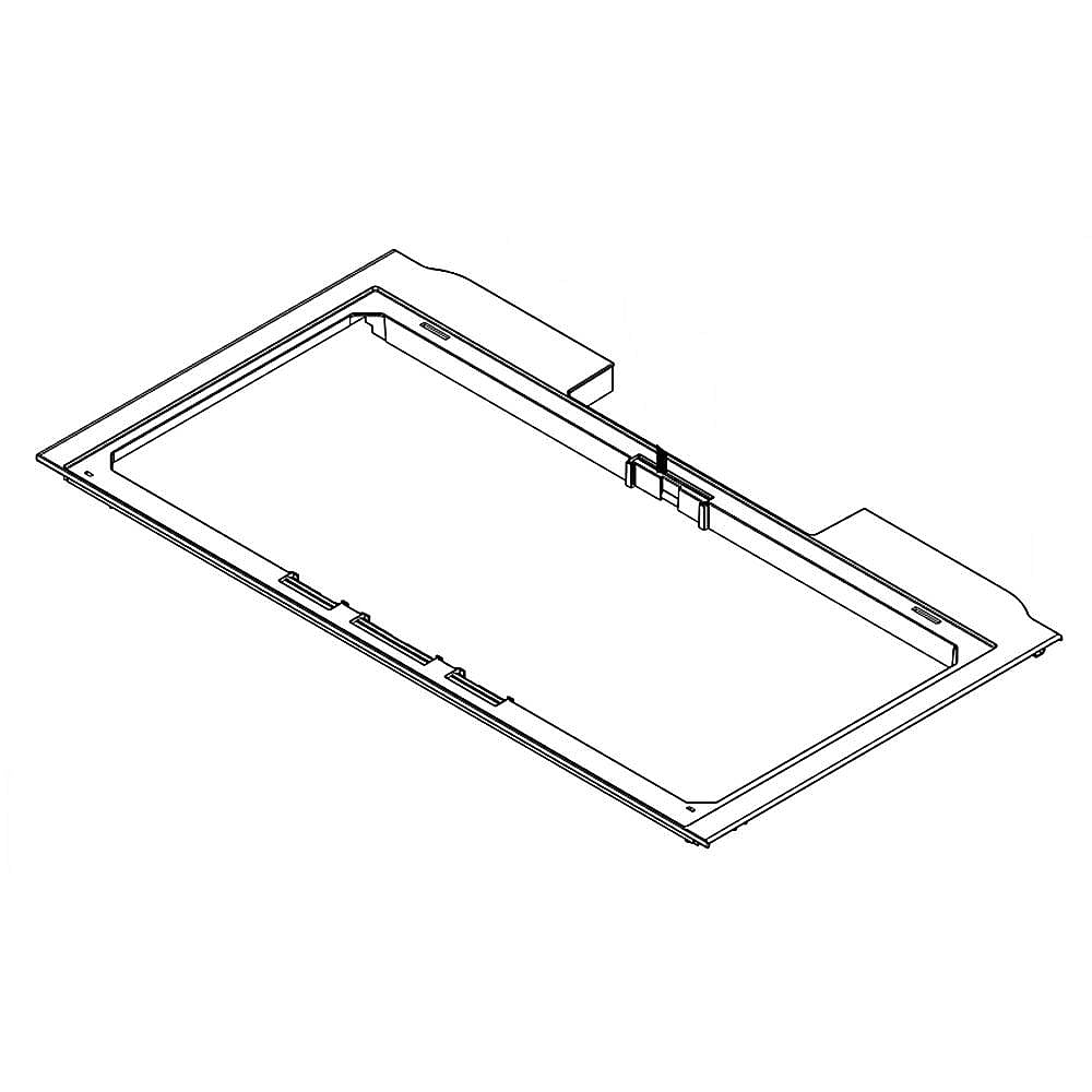 Part #wpw10423799, Refrigerator Crisper Drawer Cover Frame | 17.44 x 3.38 x 34.69