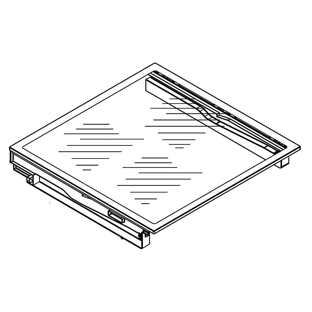 Part #wpw10463651, Refrigerator Crisper Drawer Cover / 18.30 x 4.25 x 22.75
