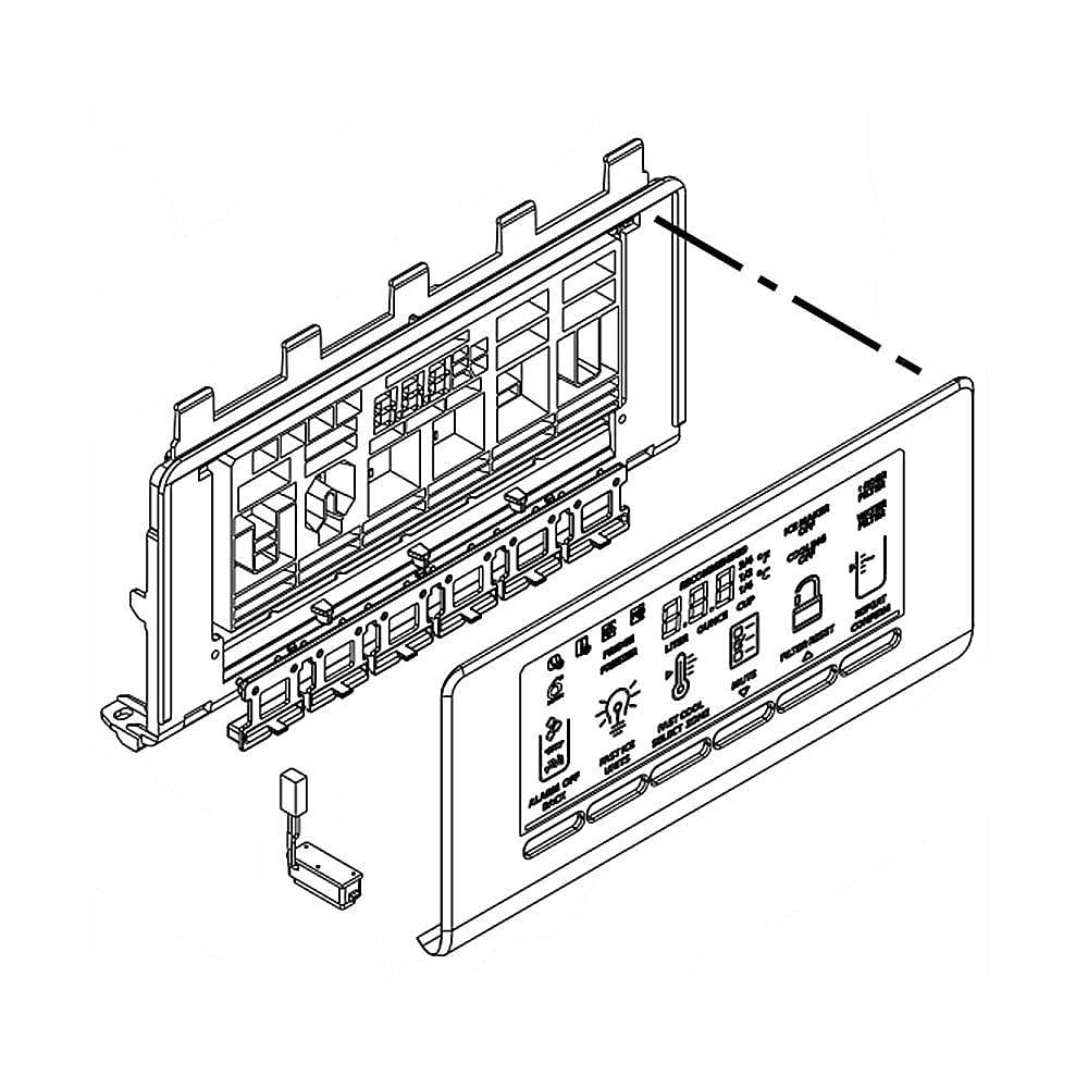 Part #wpw10491053, Refrigerator Dispenser User Interface Control (White) / 11.75 x 5.25 x 5.75