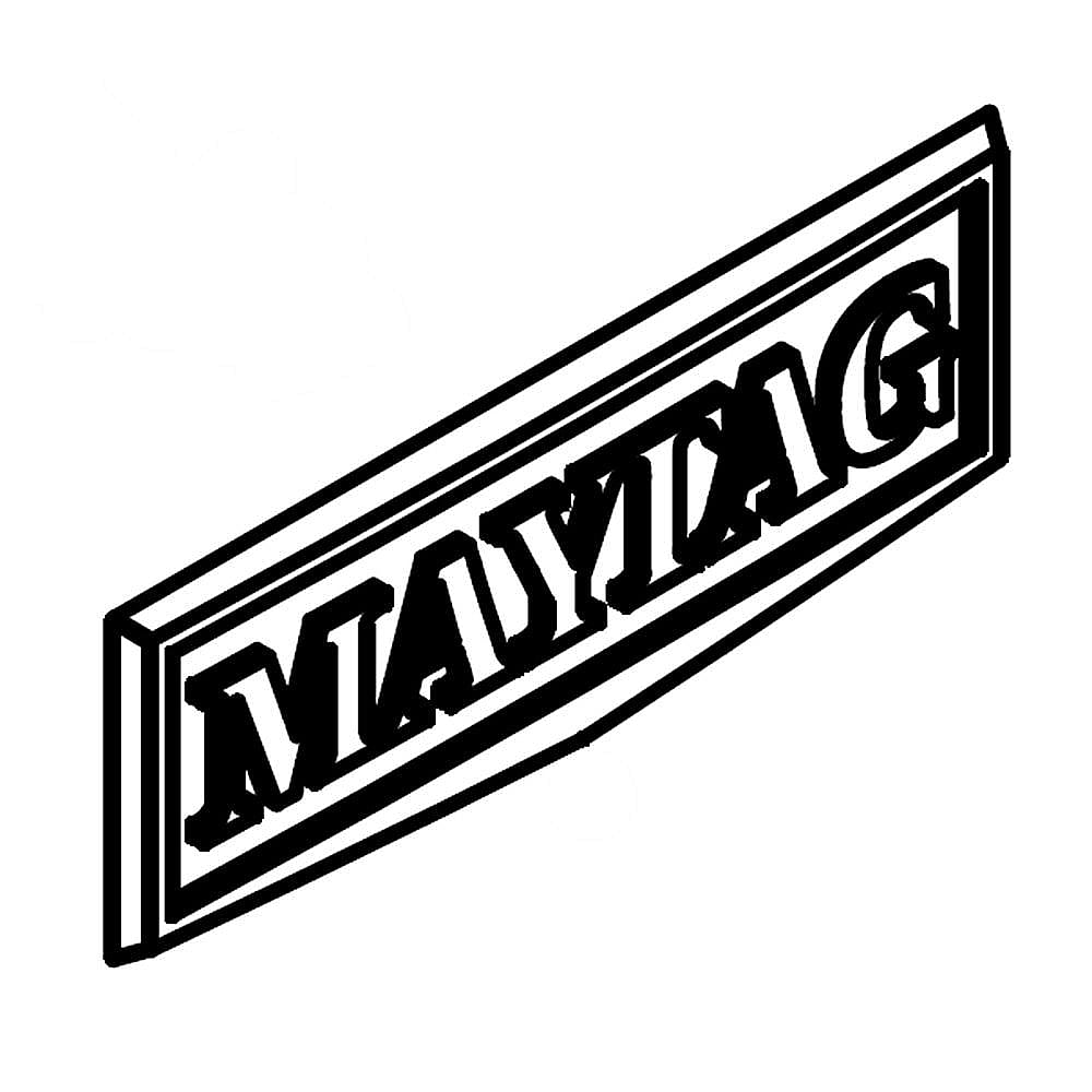 Part #wpw10612926, Maytag Badge / 3.25 x 1.25 x 0.01