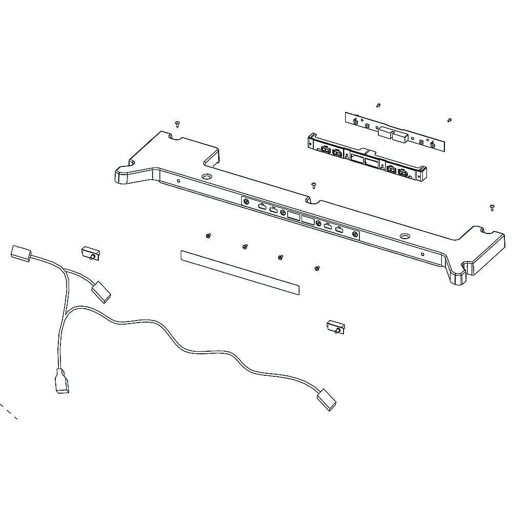 Refrigerator User Interface and Top Cover Assembly (Black)