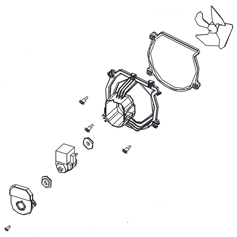 Refrigerator Evaporator Fan Motor Assembly