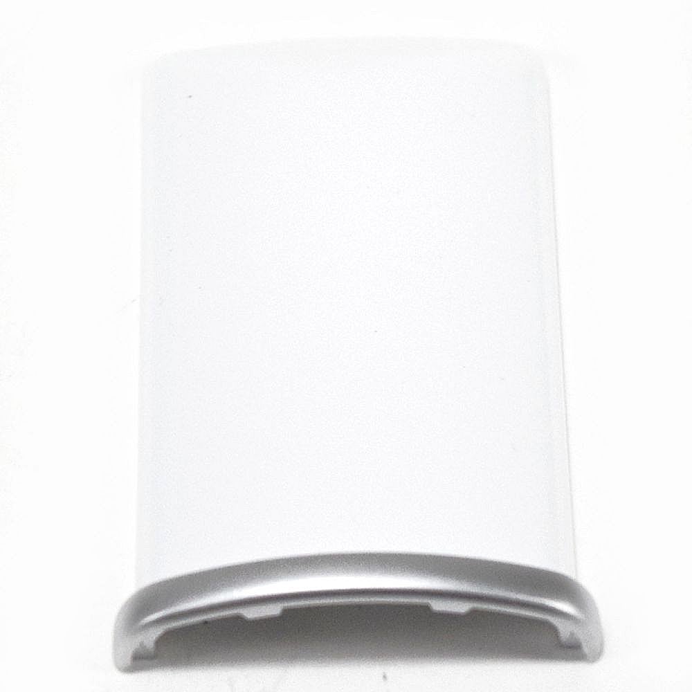 Part #215870629, Refrigerator Door Handle End Cap (White) / 5.05 x 3.10 x 0.70
