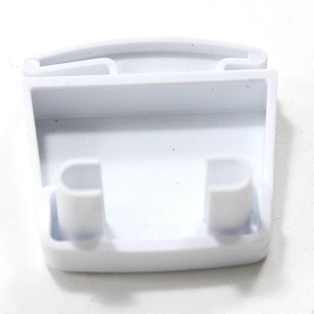 Part #216334100, Freezer Door Shelf Rail End Cap, Left / 4.35 x 3.55 x 0.85