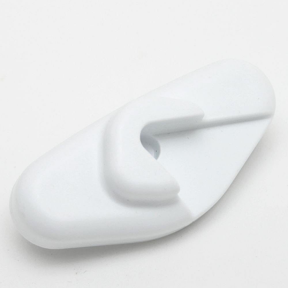 Part #216513900, Freezer Door Tilt-Out Shelf Rail End Cap, Left / 2.35 x 1.05 x 0.95