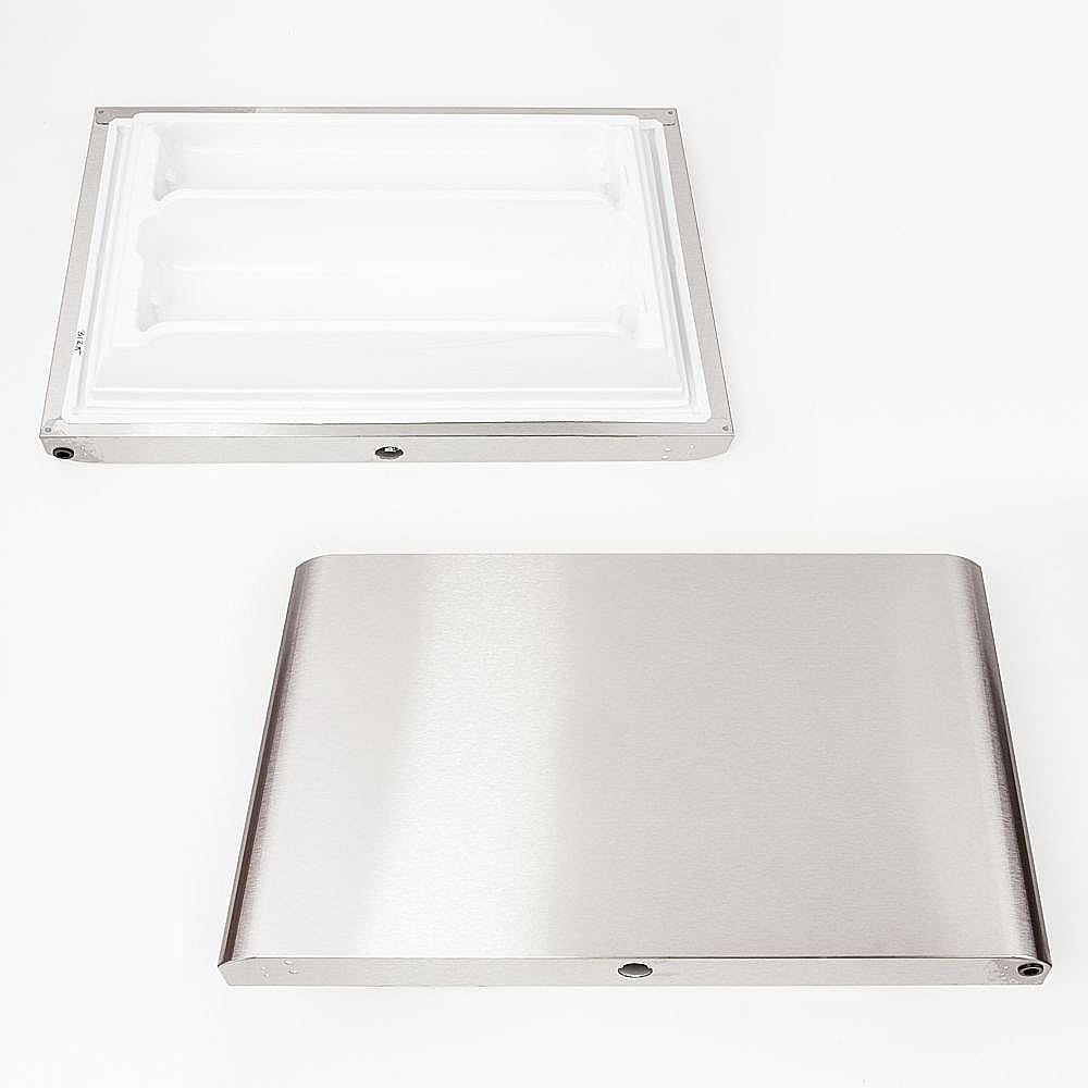 Kenmore Part #241623307, Refrigerator Freezer Door Assembly (Stainless) | 4.00 x 5.00 x 1.00