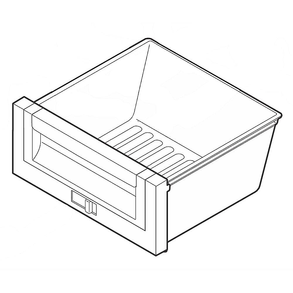 Part #241772808, Refrigerator Crisper Drawer / 15.25 x 14.25 x 6.75
