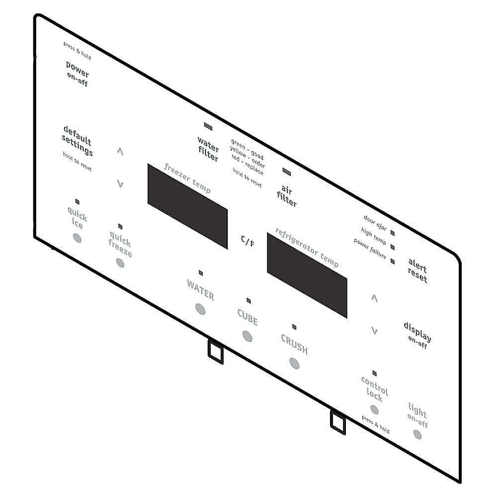 Frigidaire Part #241973824, Refrigerator Dispenser Membrane Switch | 8.70 x 5.45 x 0.20