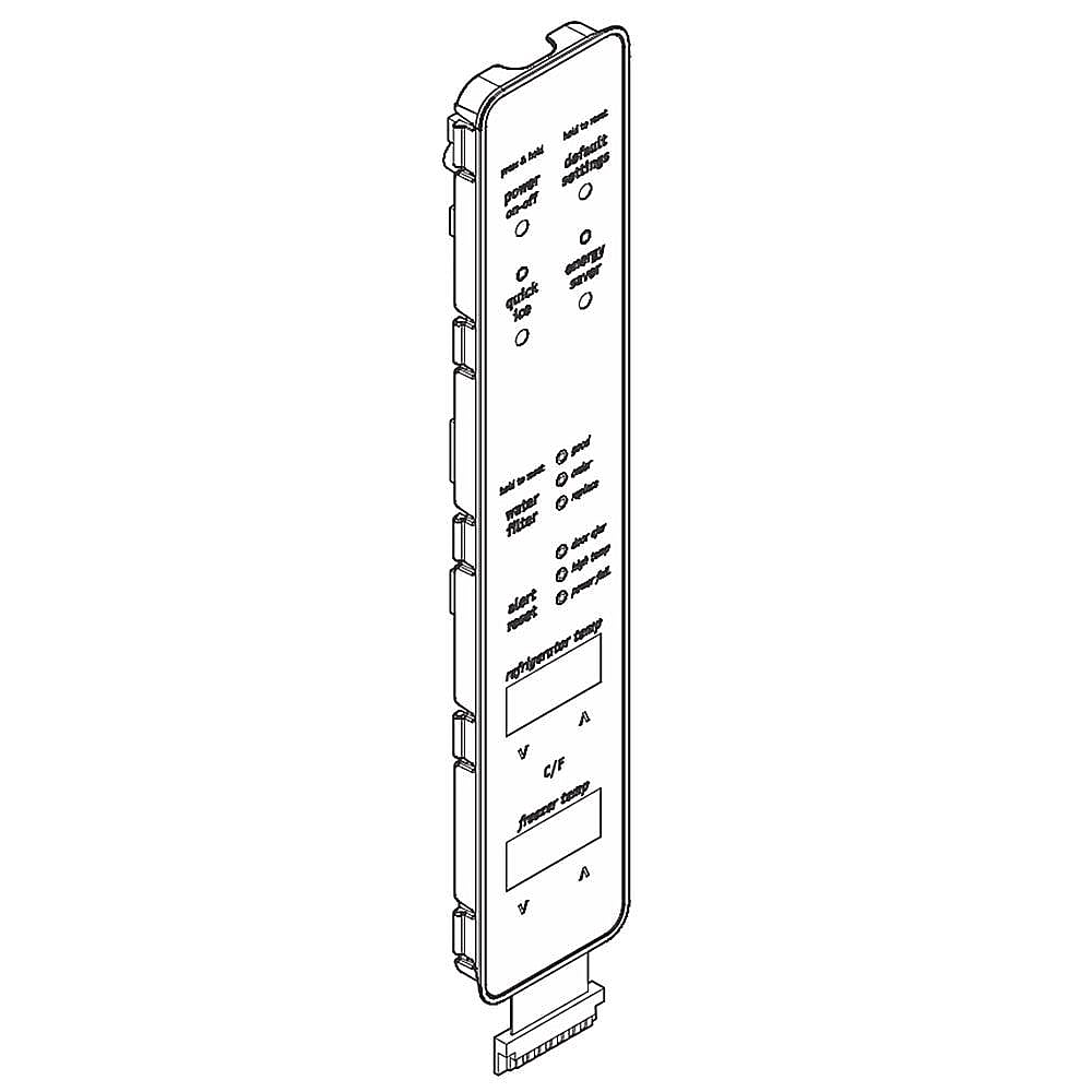 Part #242048205, Frigidaire Refrigerator User Interface (Gray) / 12.50 x 3.30 x 1.40