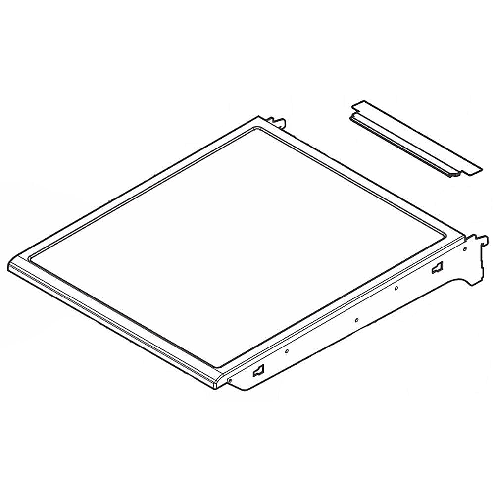 Part #242068718, Refrigerator Half-Width Cantilever Shelf Assembly / 21.00 x 15.50 x 4.00