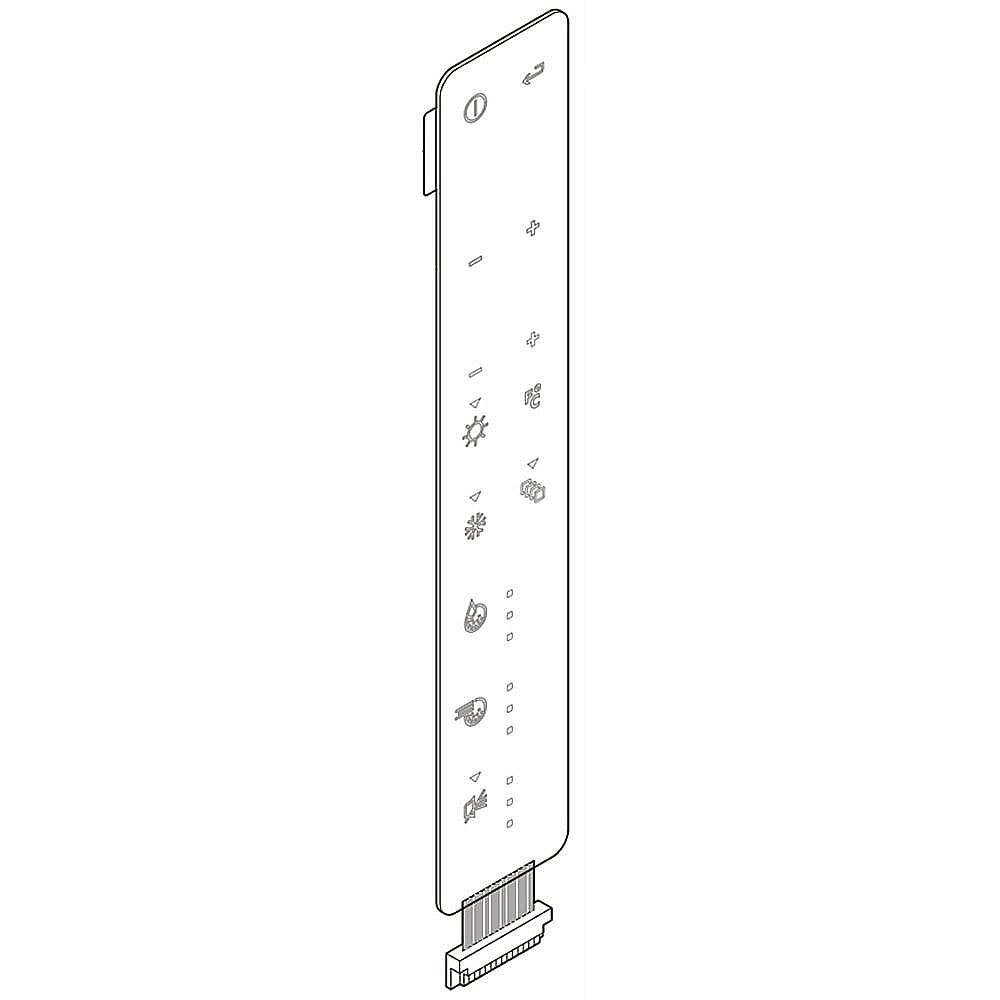 Frigidaire Part #242070809, Refrigerator Control Membrane Switch | 11.20 x 1.90 x 0.20