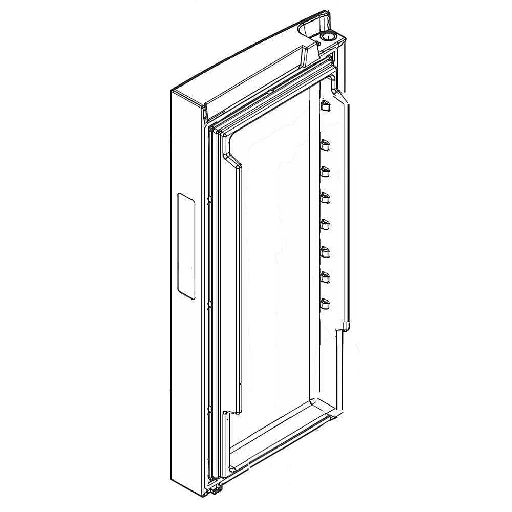 Part #242185669, Refrigerator Door Assembly, Left (Stainless) / 3.80 x 1.11 x 1.00