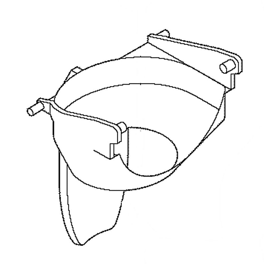 Part #5304493024, Refrigerator Dispenser Lever And Ice Chute Funnel Assembly (Black) (Replaces 241682103, 241682203) / 8.00 x 6.30 x 5.30