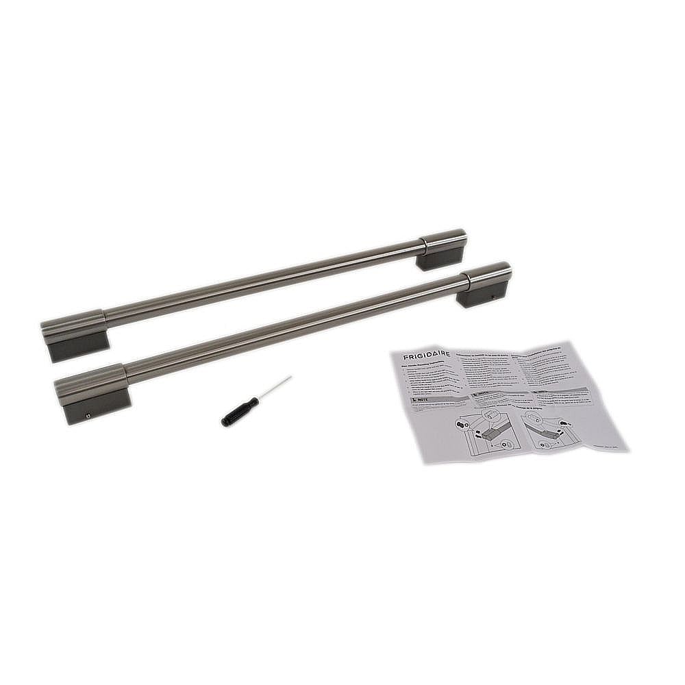 Range Oven Door and Storage Drawer Handle Assembly