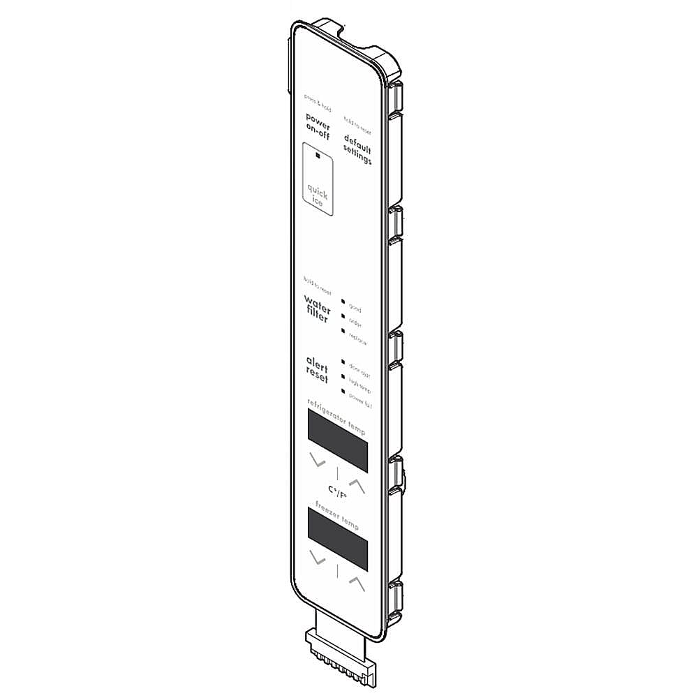Part #5304508117, Refrigerator User Interface (Black) / 11.30 x 2.75 x 1.40