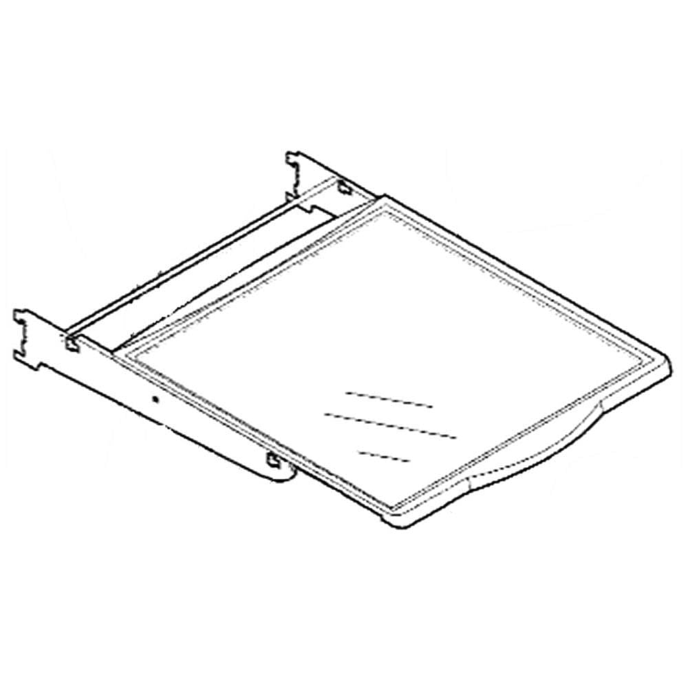 Part #5304515413, Refrigerator Cantilever Glass Shelf Assembly / 23.60 x 21.30 x 9.80