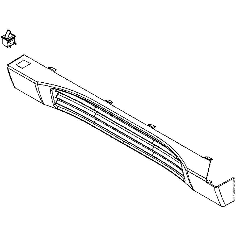 Electrolux Part #5304518412, Wine Cooler Right-Hand Door Swing Toe Grille Assembly | 34.20 x 6.10 x 4.60