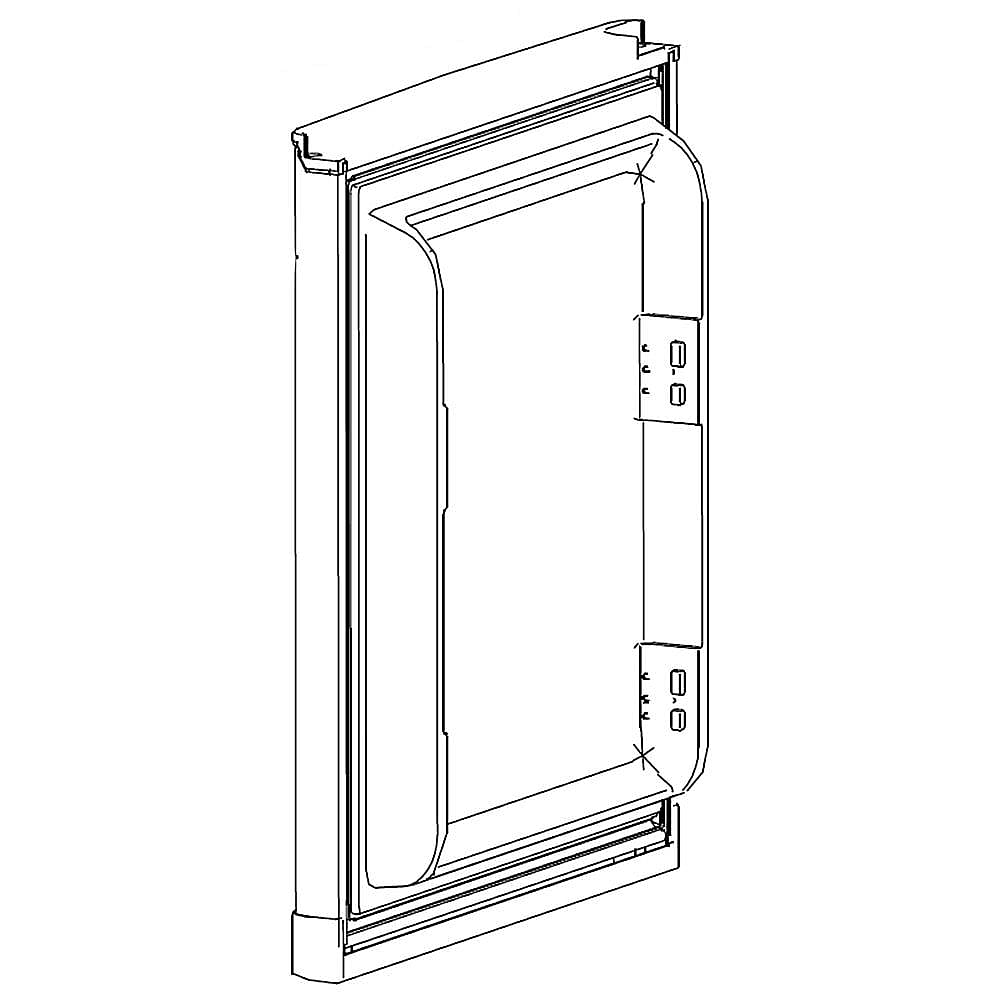 Part #5304518480, Refrigerator Freezer Door Assembly (Stainless) / 27.10 x 25.50 x 7.00