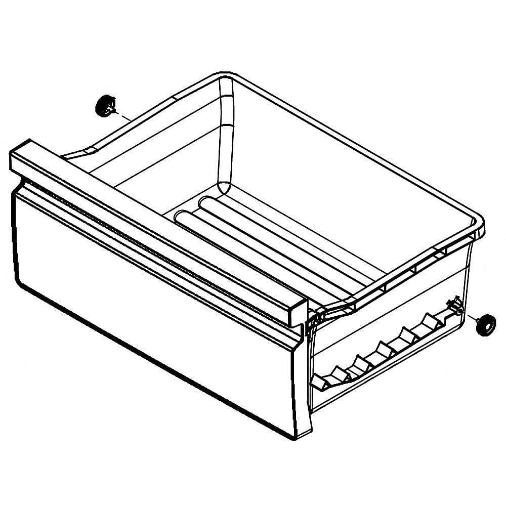 Part #5304524915, Refrigerator Crisper Drawer Center Rail, Right (Replaces 5304519141) / 23.50 x 21.50 x 9.50