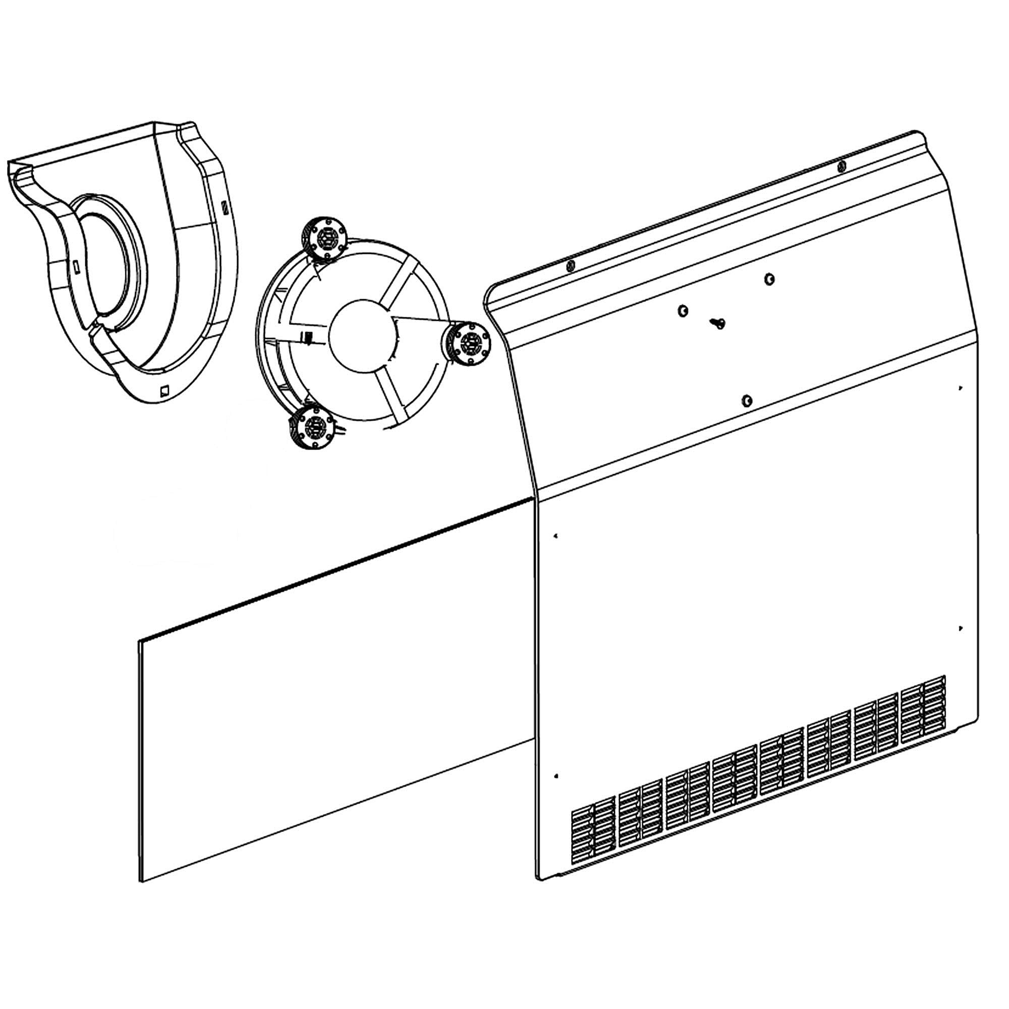 Part #5304523665, Frigidaire Air Duct, assembly , evaporator , w/fan / 24.25 x 23.75 x 1.50