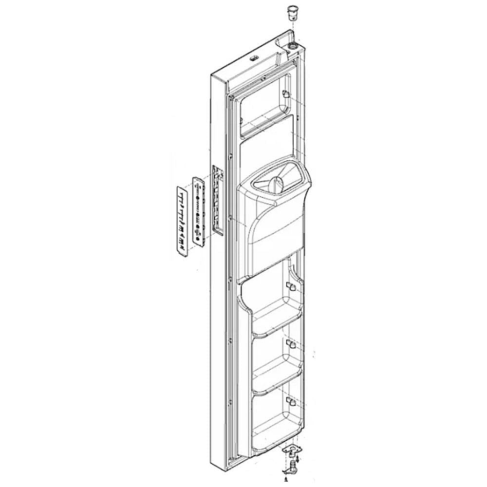 Part #5304525969, Refrigerator Freezer Door Assembly (Stainless)