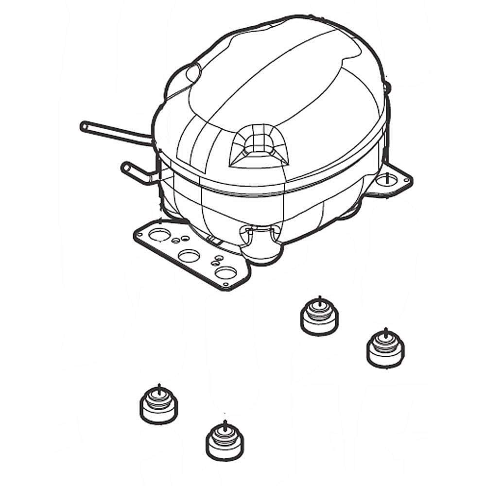 GE Part #5303918894, Refrigerator Compressor | 18.00 x 14.00 x 13.00