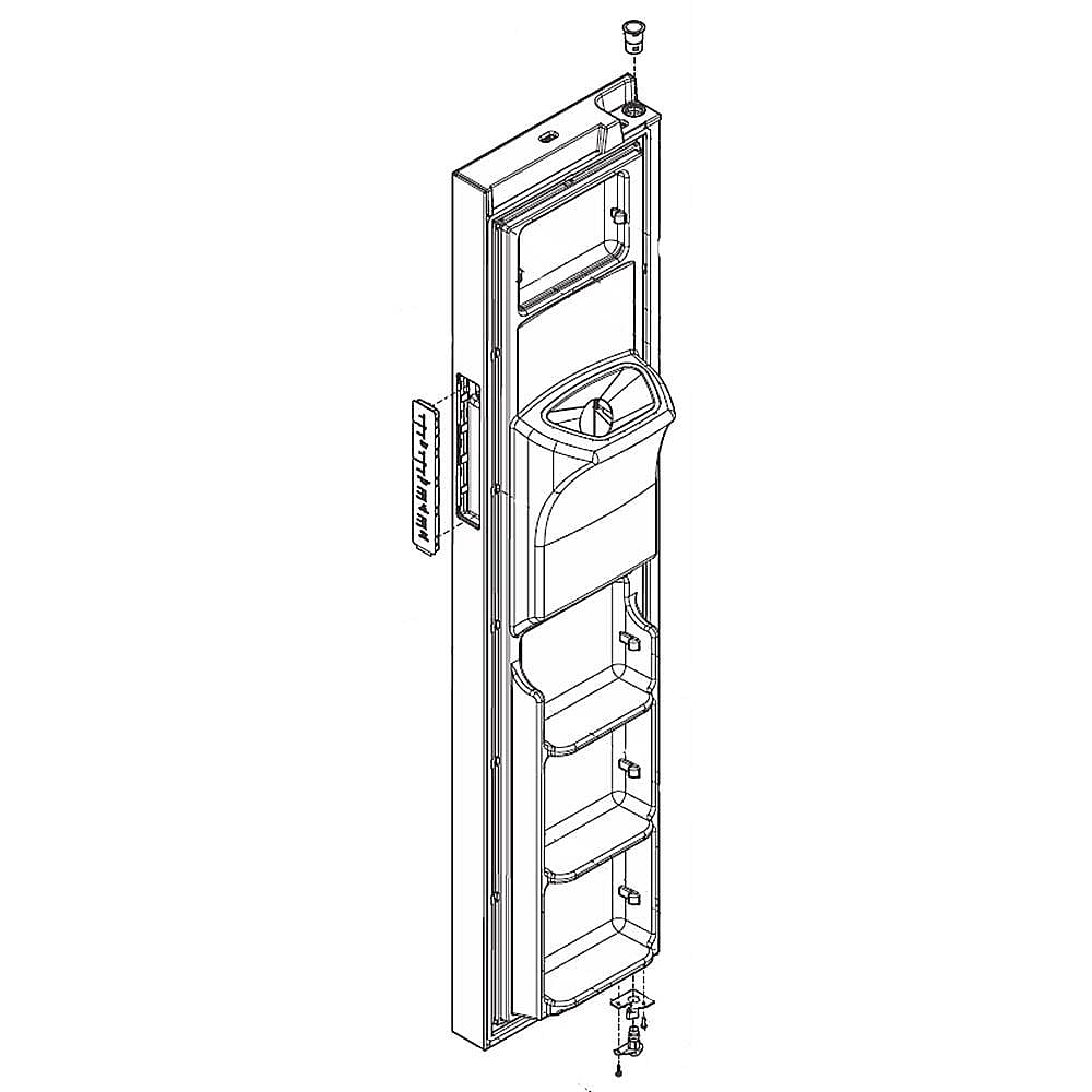 Part #5304526133, Refrigerator Freezer Door Assembly (Black)