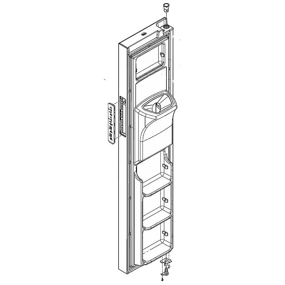 Part #5304527275, Refrigerator Freezer Door Assembly (Black)