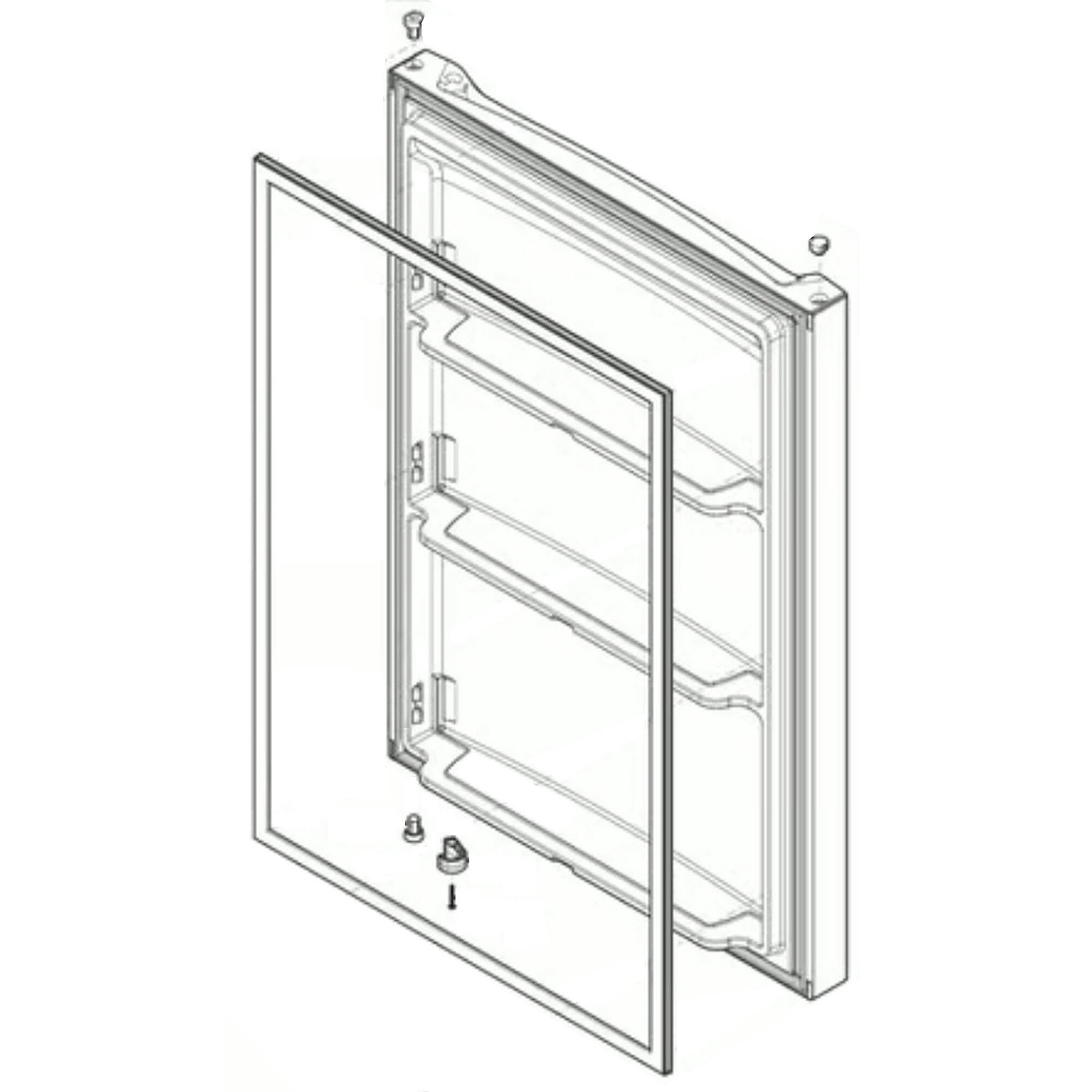 GE Part #5304532165, Refrigerator Door Assembly (Stainless) | 46.00 x 35.00 x 11.00