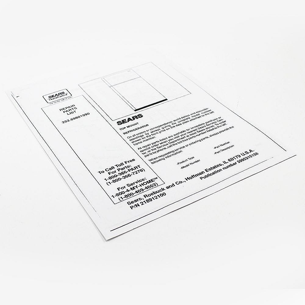 Kenmore Part #5995315156, Refrigerator Repair Parts List | 15.00 x 11.00 x 0.00
